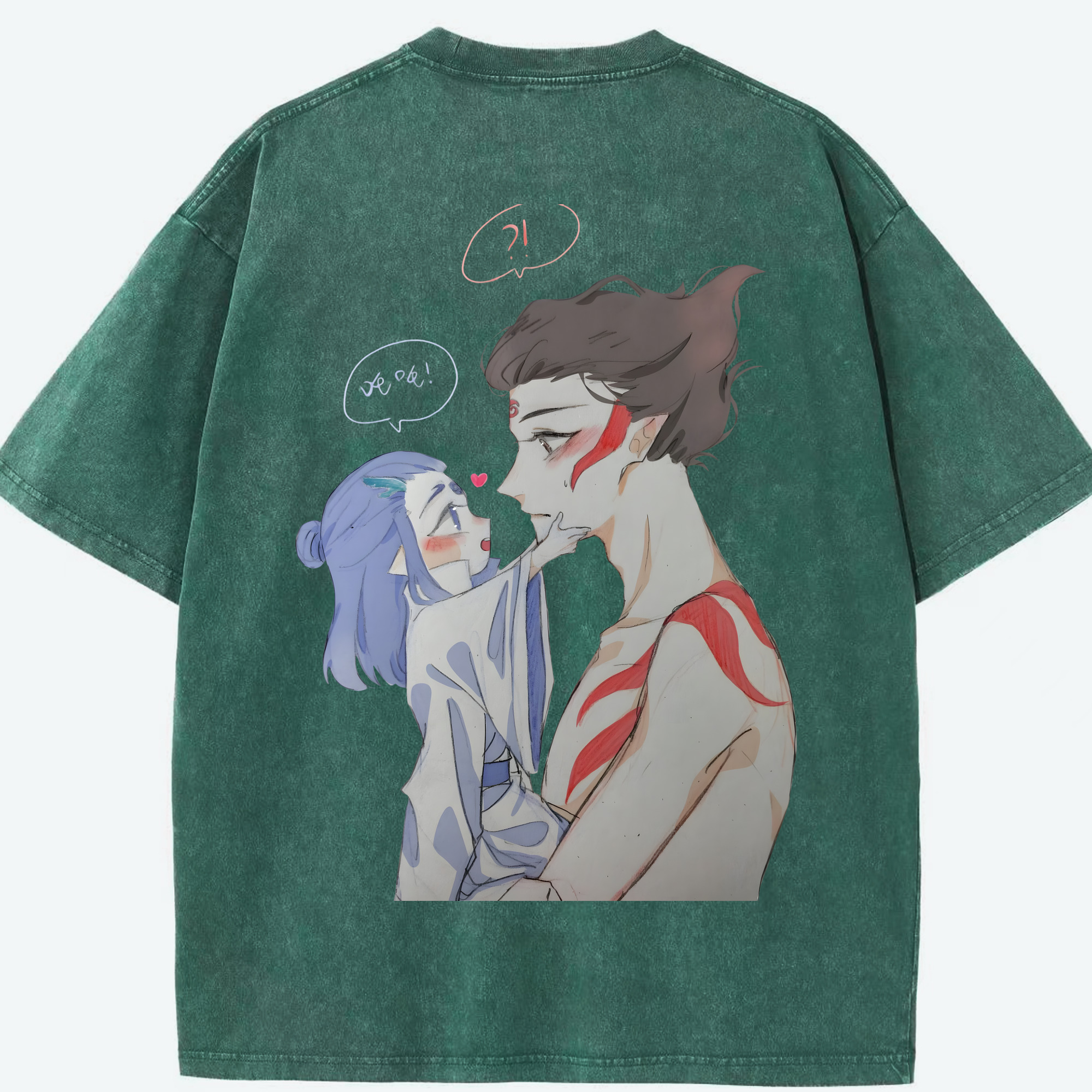 （画像用） Ne Zha 2 ナタ 魔童の大暴れ 綿100% ヴィンテージ風 半袖Tシャツ（背面プリント）